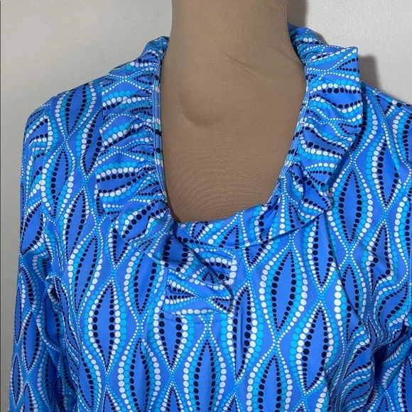 Lulu-B ruffle neck top shirt size medium - Picture 2 of 9